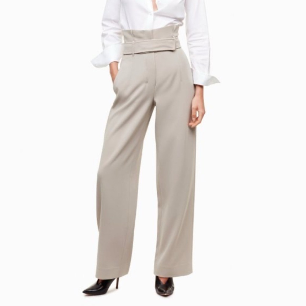 Babaton Baby Blue Wide Leg High-Waisted Cream Pants - Picture 9 of 15